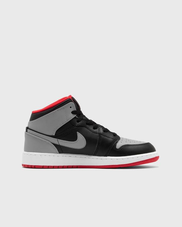 Jordan AIR JORDAN 1 MID (GS) Black/Grey - BLACK/CEMENT GREY-FIRE RED-WHITE