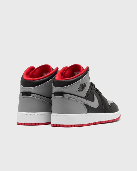 Jordan AIR JORDAN 1 MID (GS) Black/Grey - BLACK/CEMENT GREY-FIRE RED-WHITE