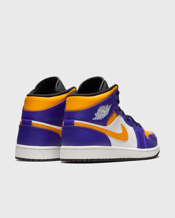 Nike Air Jordan 1 Mid Shoes "Lakers" Concord Taxi White  DQ8426-517 Men's Sizes