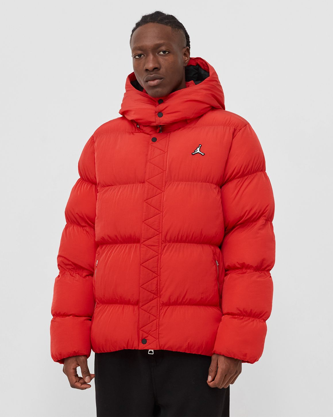 Red jordan puffer jacket clearance