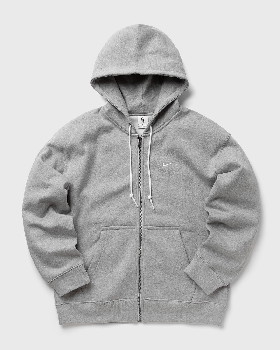 Nike Solo Swoosh Fleece Full Zip Hoodie Grey BSTN Store