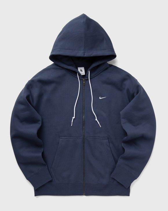 NIKE SOLO SWOOSH FLEECE PULLOVER HOOD - THUNDER BLUE/WHITE