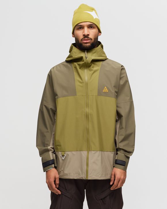 Nike ACG SF CASCADE RAINS JACKET Green - PILGRIM/MEDIUM OLIVE/GOLD SUEDE