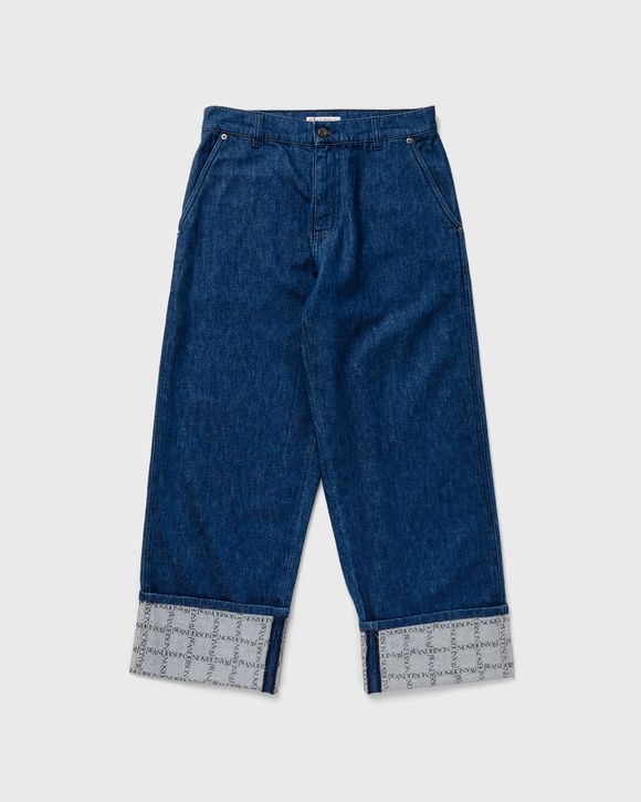 JW Anderson LOGO GRID TURN UP WORKWEAR JEANS Blue - INDIGO