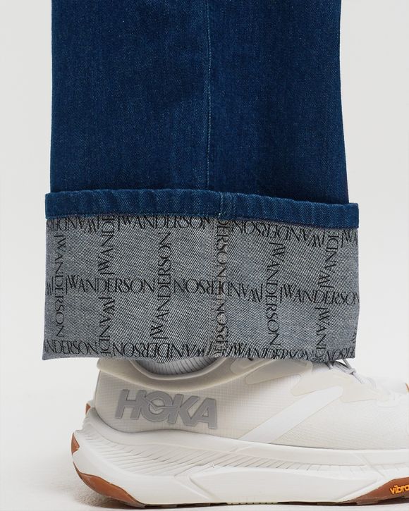 JW Anderson LOGO GRID TURN UP WORKWEAR JEANS Blue - INDIGO