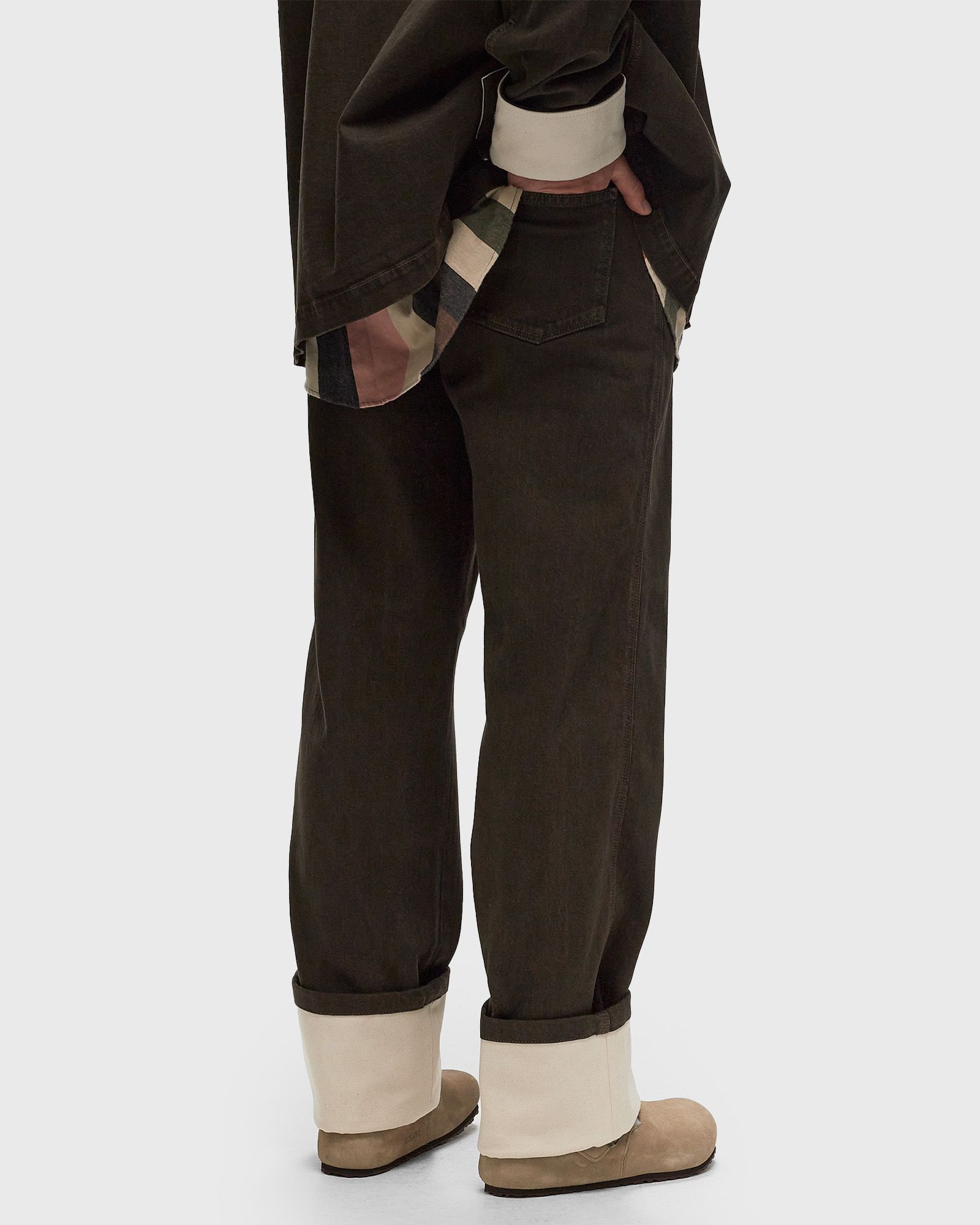 CONTRAST TURN UP JEANS