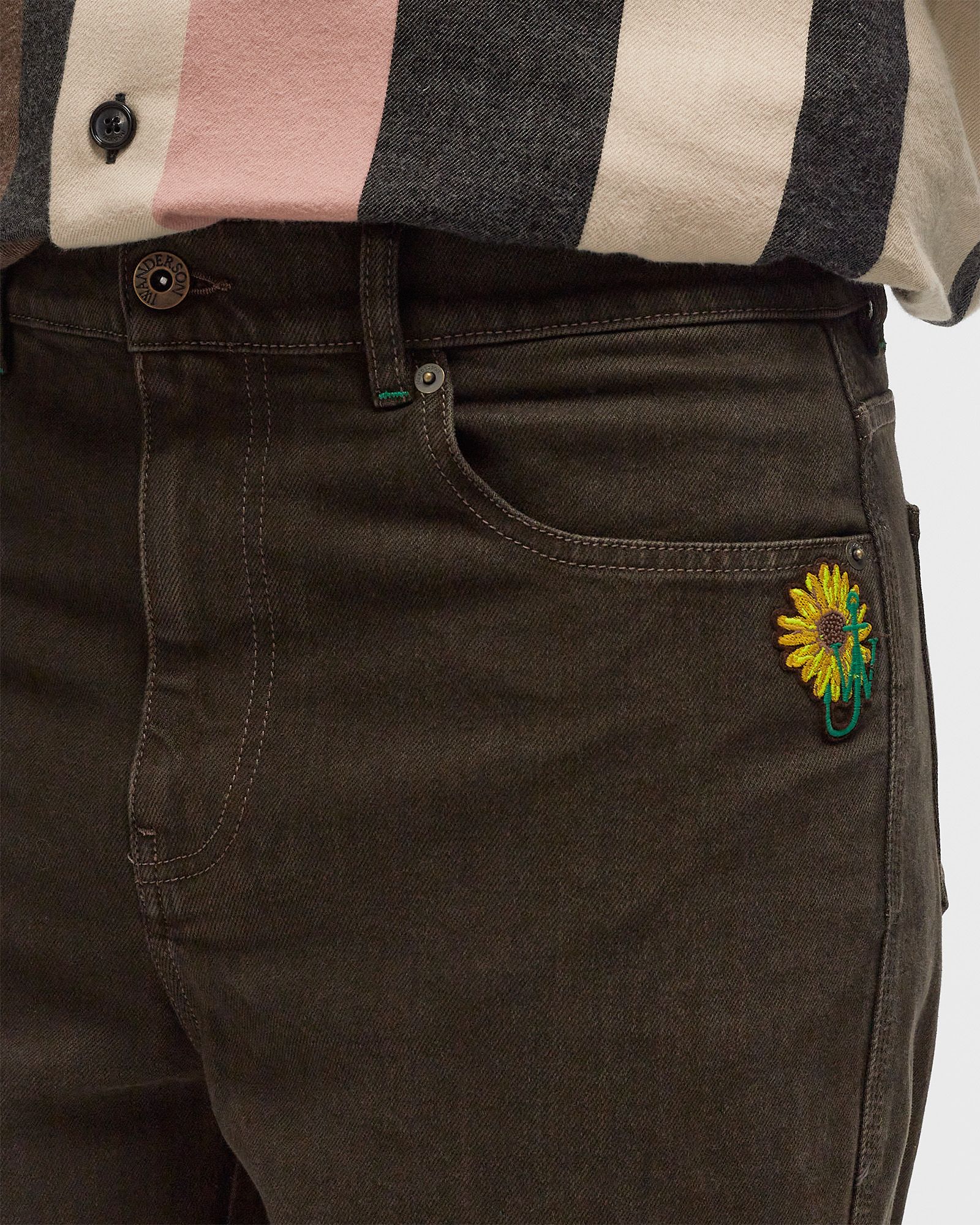 CONTRAST TURN UP JEANS