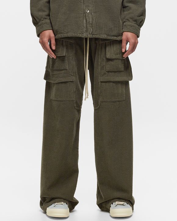 Rick Owens DRKSHDW WOVEN PANTS - CREATCH CARGO DRAWSTRING Green - HUSTLER  BLUE