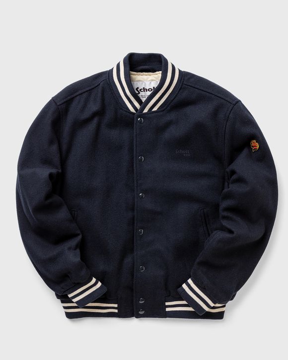 Schott NYC VARSITY COL RIB CUIR / LAINE Blue | BSTN Store