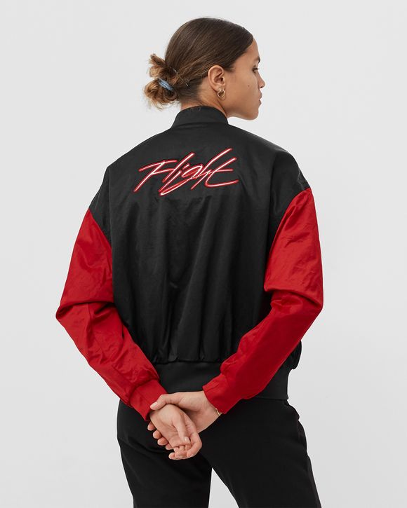 Jordan WMNS Jordan Flight Renegade Jacket Black - BLACK/GYM RED/WHITE