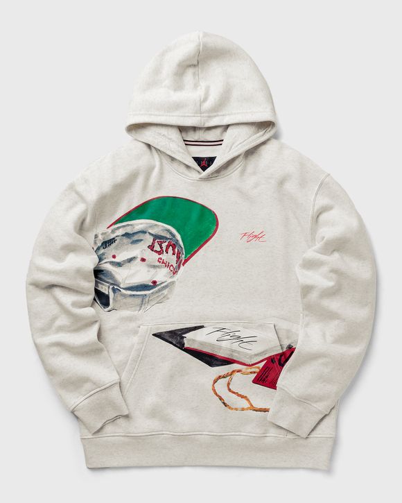 Jordan Jordan Artist Series by Jacob Rochester Hoodie White - OATMEAL  HEATHER/SAIL/UNIVERSITY RED