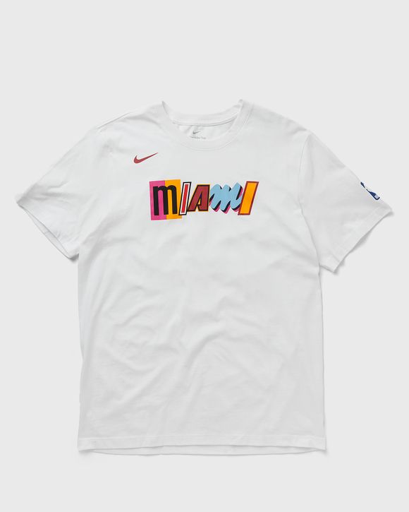 Nike Jordan Brand Miami Heat Essentials Wordmark T-Shirt in White, Size: Large