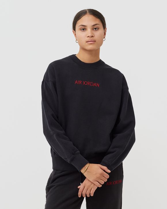 Jordan WMNS JORDAN AIR WORDMARK FLEECE CREW Black | BSTN Store