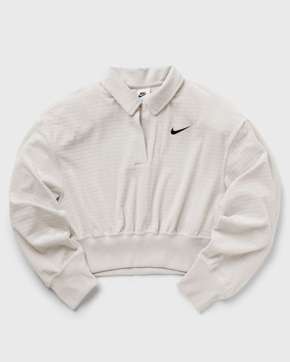 Nike WMNS Velour Polo Beige - LIGHT BONE/BLACK