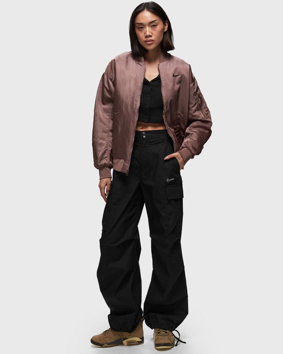 Nike WMNS Reversible Varsity Bomber Jacket Purple - SMOKEY MAUVE/PLATINUM  VIOLET/BLACK