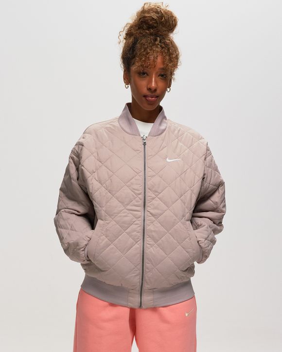 Nike WMNS Reversible Varsity Bomber Jacket Purple - DIFFUSED TAUPE/DIFFUSED  TAUPE/WHITE