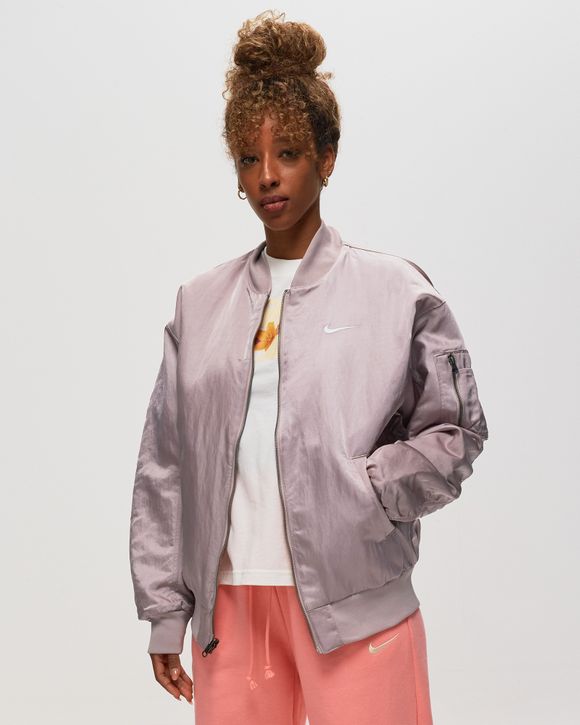 Nike WMNS Reversible Varsity Bomber Jacket Purple - DIFFUSED TAUPE/DIFFUSED  TAUPE/WHITE