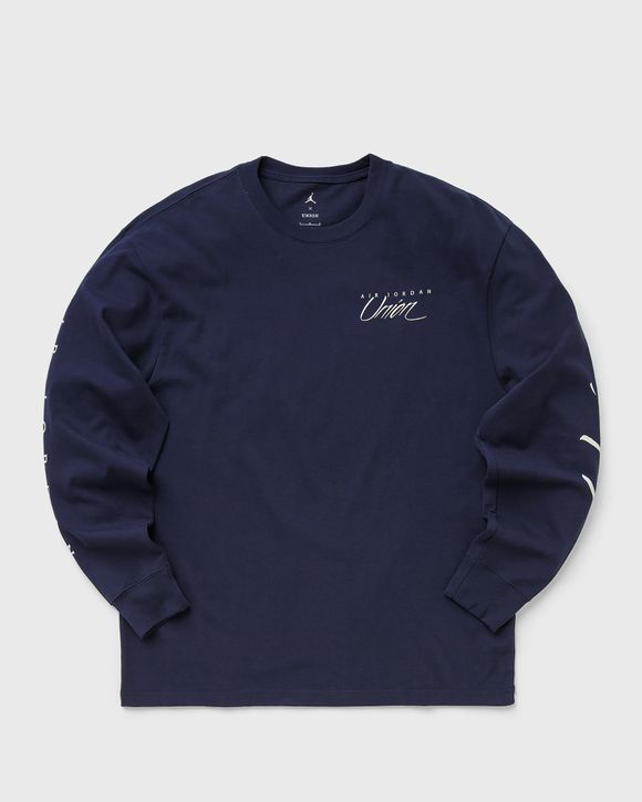 Jordan UNION LS TEE Blue - COLLEGE NAVY/COCONUT MILK