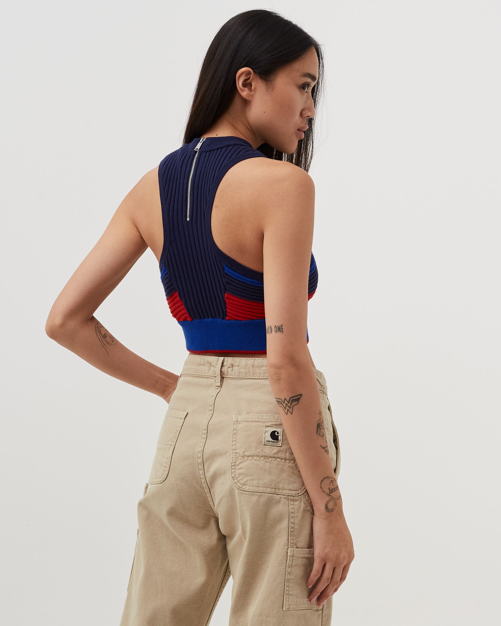 WMNS KNITTED RACER CROP TOP