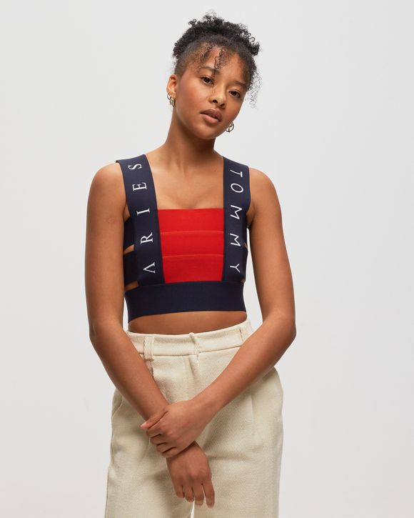 TOMMY X ARIES ENGINEERED KNIT FLAG TOP
