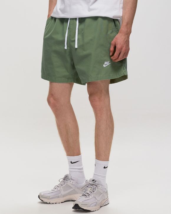 Nike Club Fleece+ Woven Flow Shorts Green - OIL GREEN/WHITE