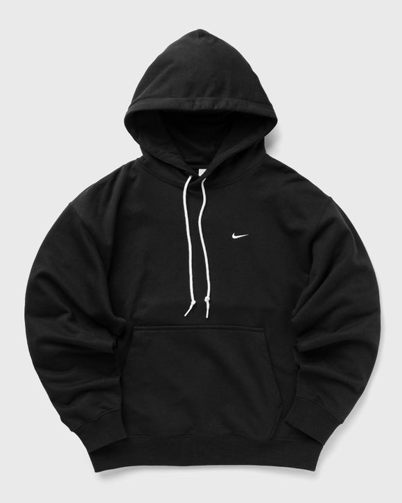 Nike Solo Swoosh French Terry Pullover Hoodie Black - BLACK/WHITE