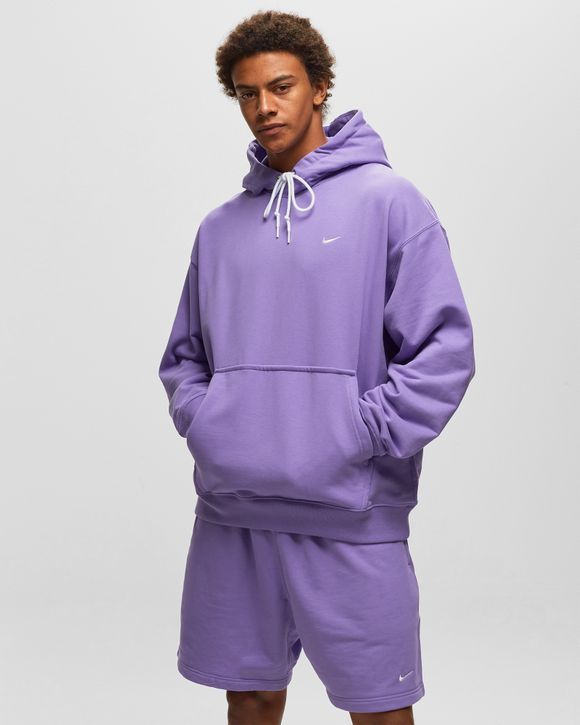 Nike SOLO SWOOSH FRENCH TERRY PULLOVER HOODIE Purple - SPACE PURPLE/WHITE