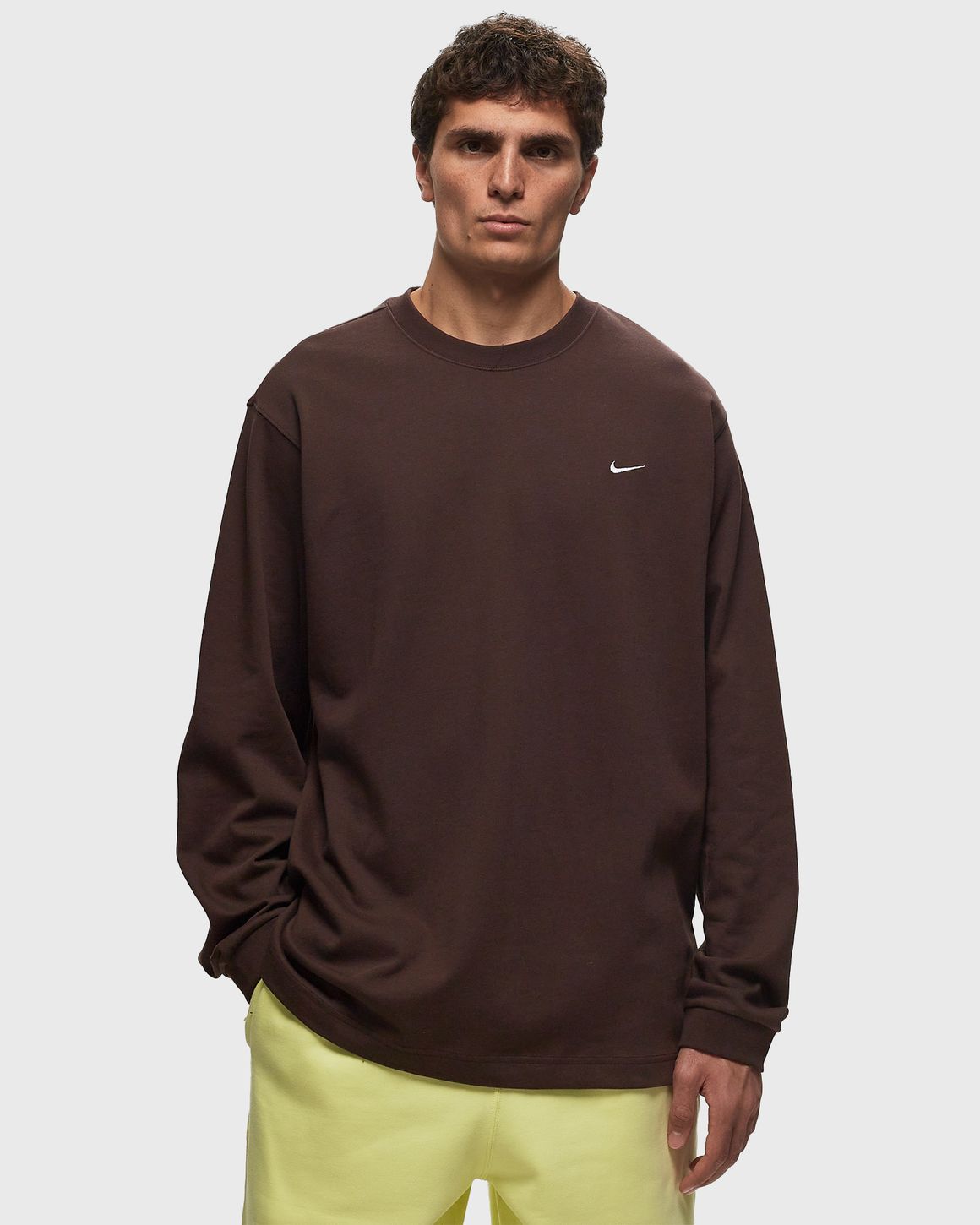 Nike Solo Swoosh Long Sleeve Top Brown BAROQUE BROWN WHITE