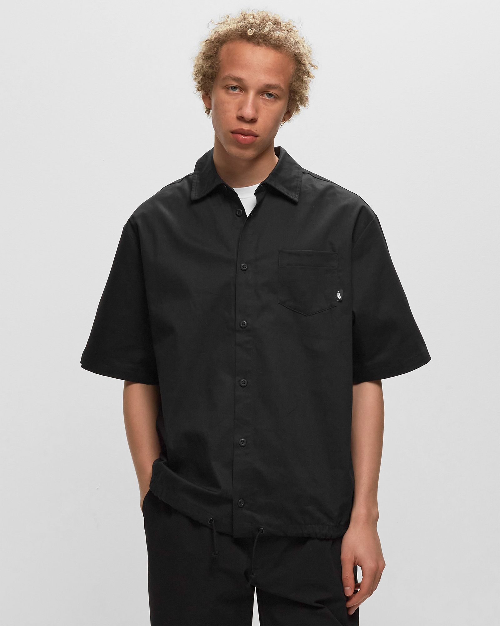 CLUB BTN DOWN WOVEN SHORTSLEEVE TOP