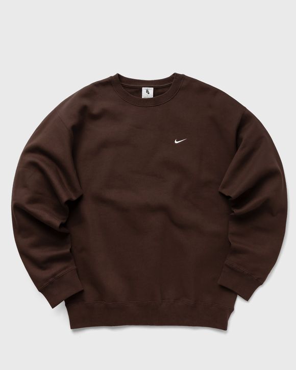 Nike Solo Swoosh Fleece Crew Brown - BAROQUE BROWN/WHITE