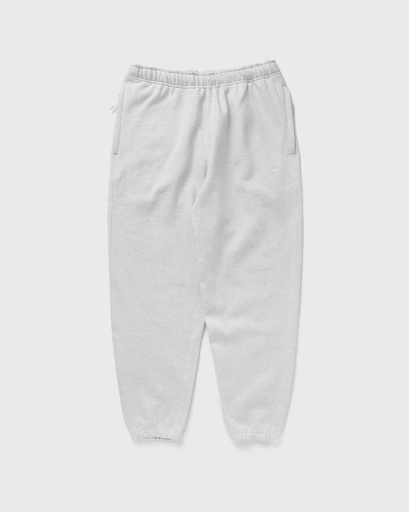 Nike Solo Swoosh Fleece Pants Grey - BIRCH HEATHER/WHITE