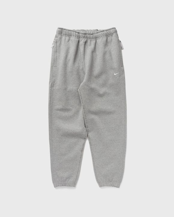 Nike Solo Swoosh Fleece Pants Grey - DK GREY HEATHER/WHITE