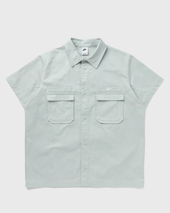 Nike Life Men's Woven Military Short-Sleeve Button-Down Shirt.