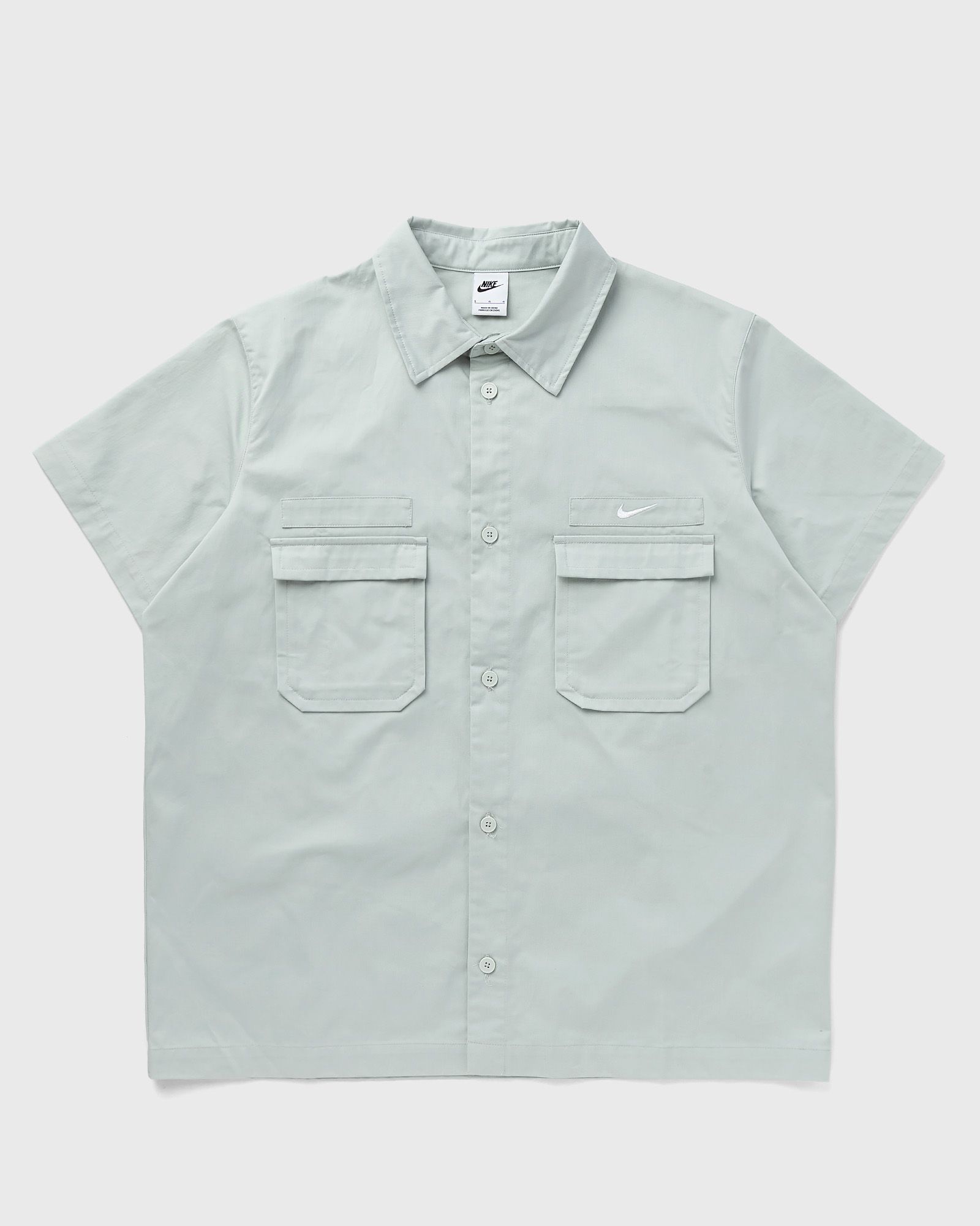 Nike - life woven military s/s button down shirt men shortsleeves green in größe:m