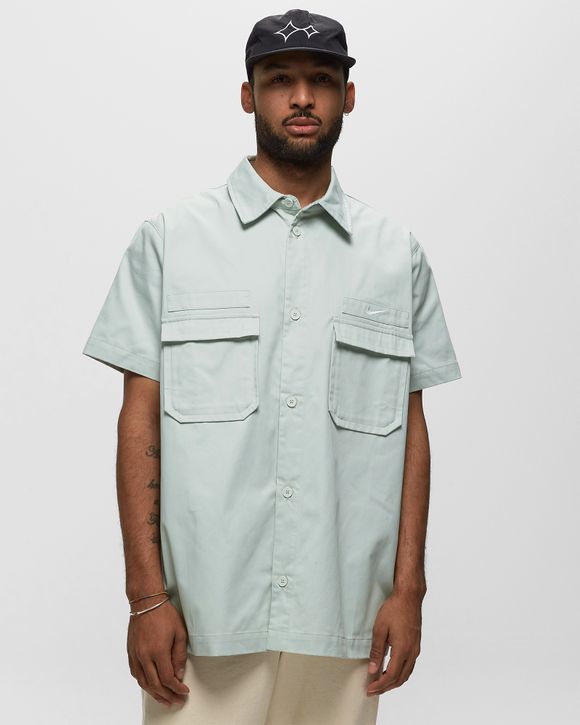 Nike Nike Life Woven Military S/S Button Down SHIRT Green - LIGHT  SILVER/WHITE