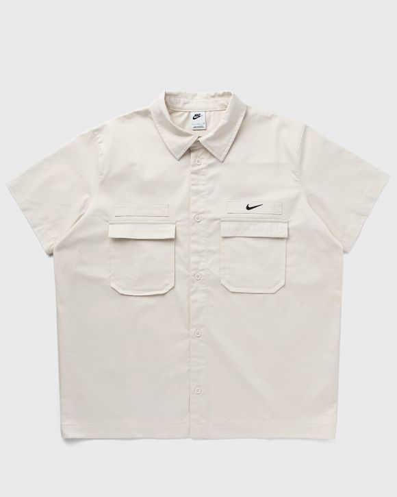 Nike Life Men's Woven Military Short-Sleeve Button-Down Shirt.