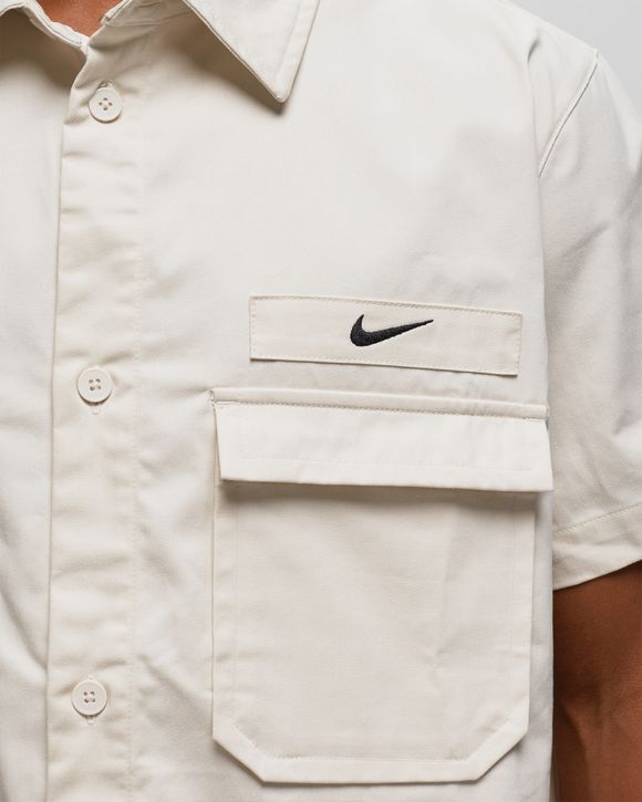 Woven Military Short-Sleeve Button-Down Shirt