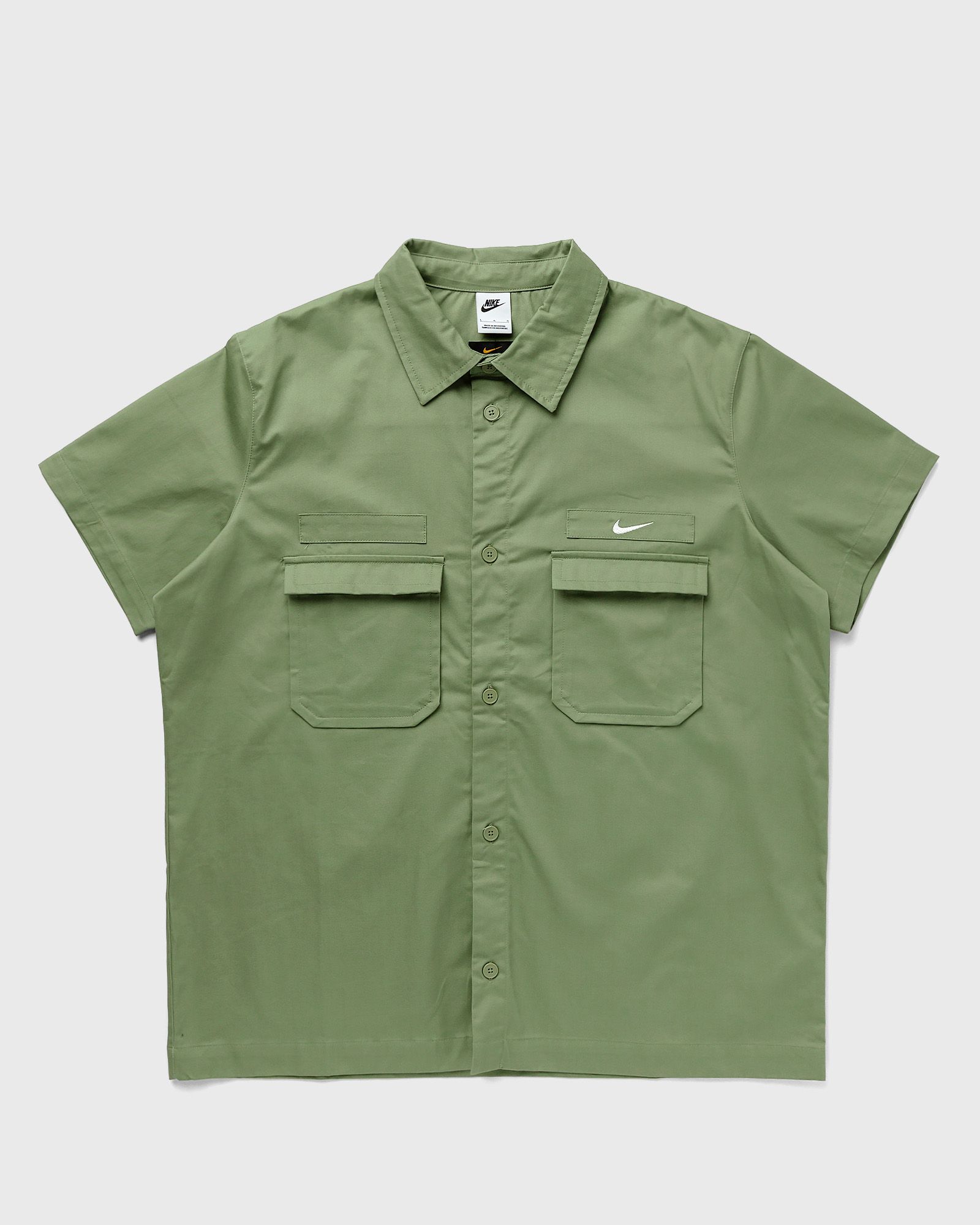 Woven Military Short-Sleeve Button-Down Shirt