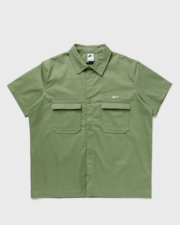 Nike Life Men's Woven Military Short-Sleeve Button-Down Shirt