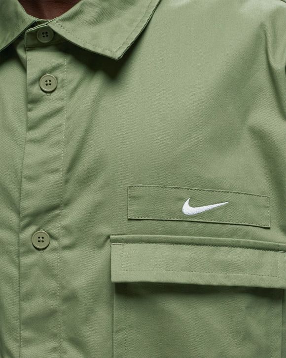 Nike Life Men's Woven Military Short-Sleeve Button-Down Shirt