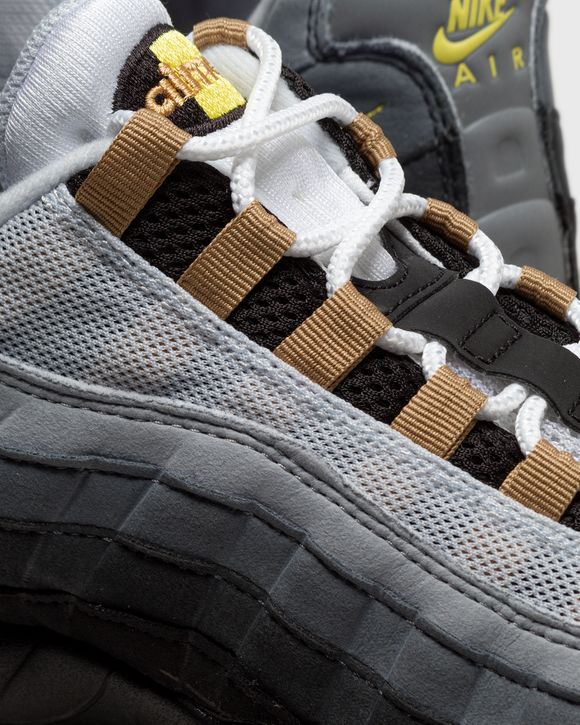 Nike AIR MAX 95 'Icons' Black/Grey - WHITE/YELLOW STRIKE-WOLF GREY-COOL