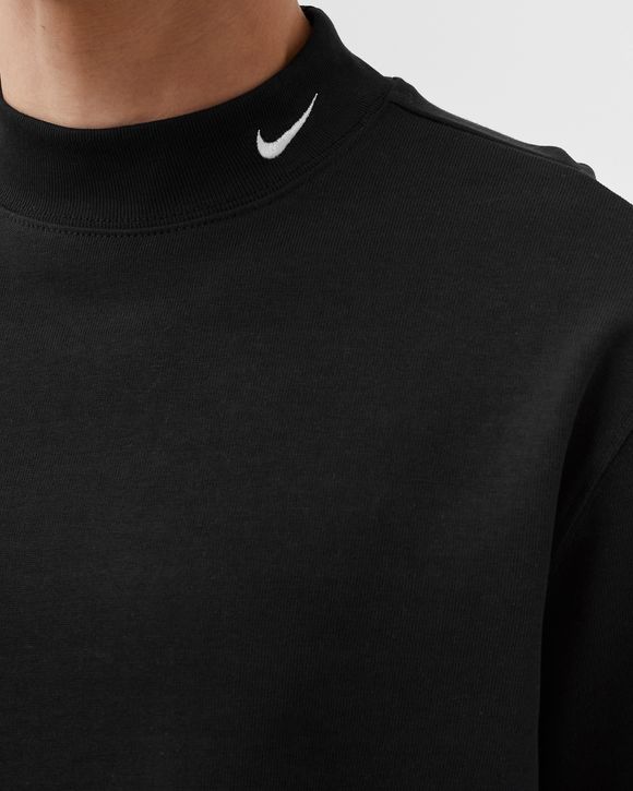 Nike Long-Sleeve Mock Neck Shirt Black - BLACK/WHITE