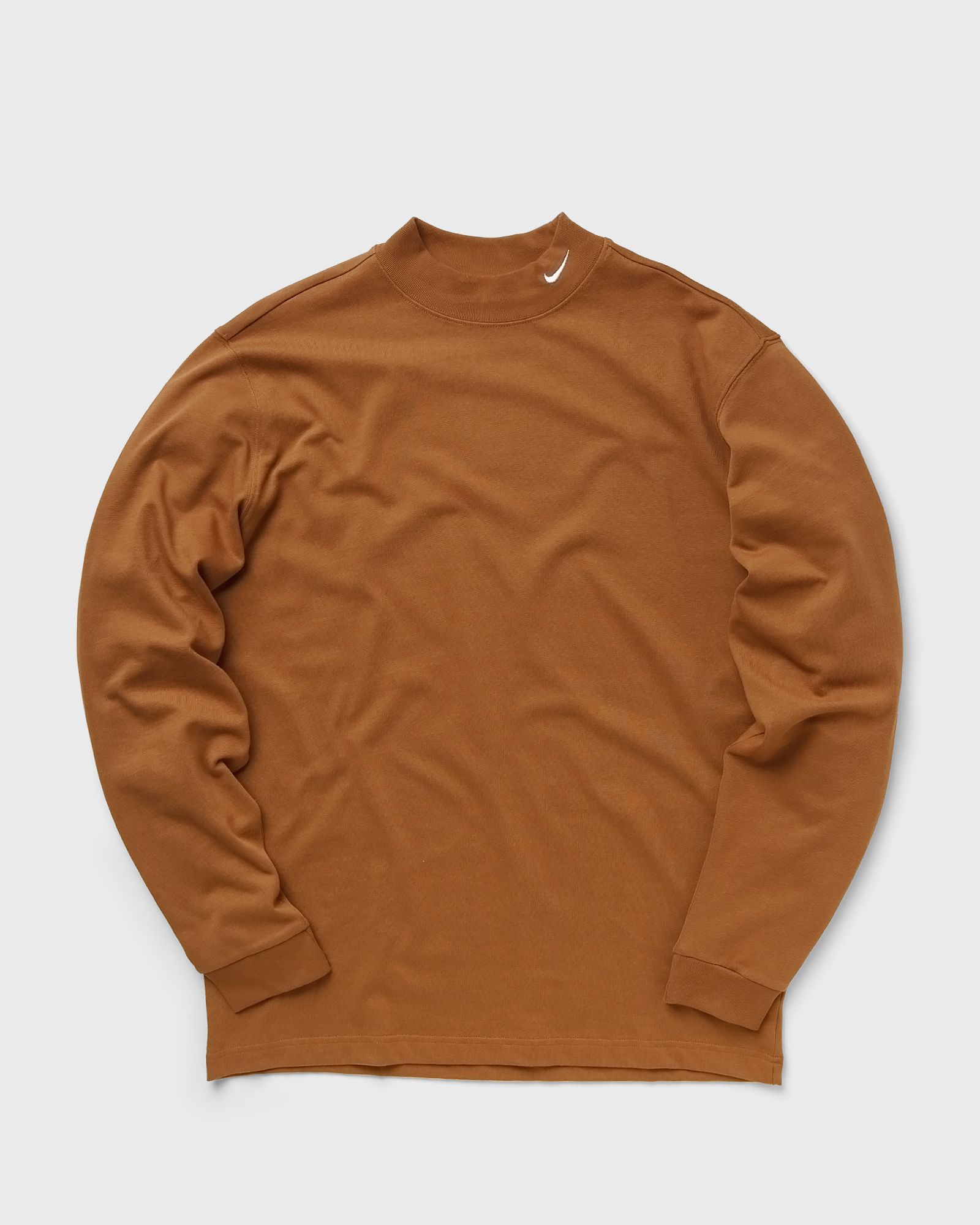 Nike - long-sleeve mock neck shirt men sweatshirts brown in größe:l