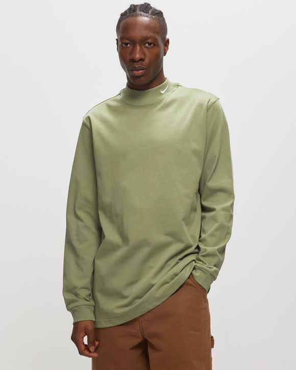 Nike Life Long-Sleeve Mock Neck Shirt Green | BSTN Store