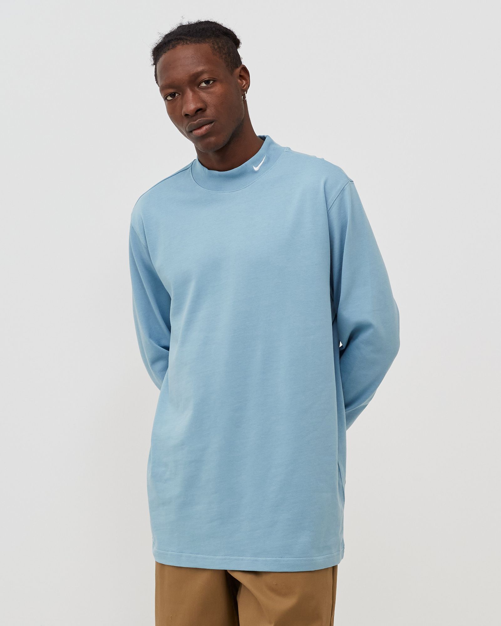 Long-Sleeve Mock Neck Shirt