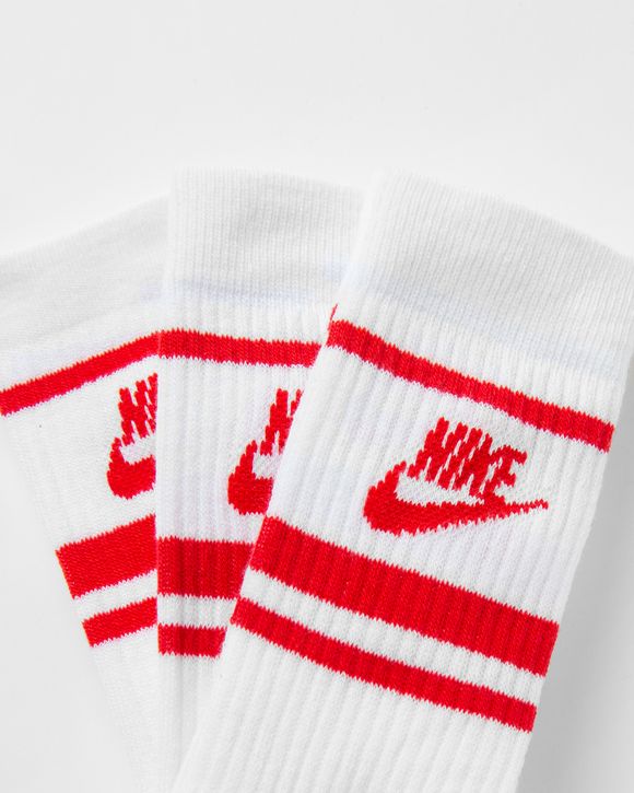 Red and white nike sales socks