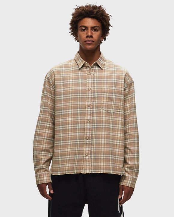 John Elliott Hemi Oversized Shirt Brown - ASPEN CHECK