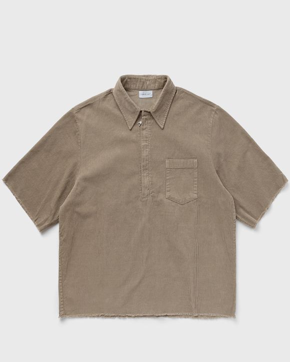 John Elliott Talladega Corduroy SS 1/2 Zip Brown - BARK