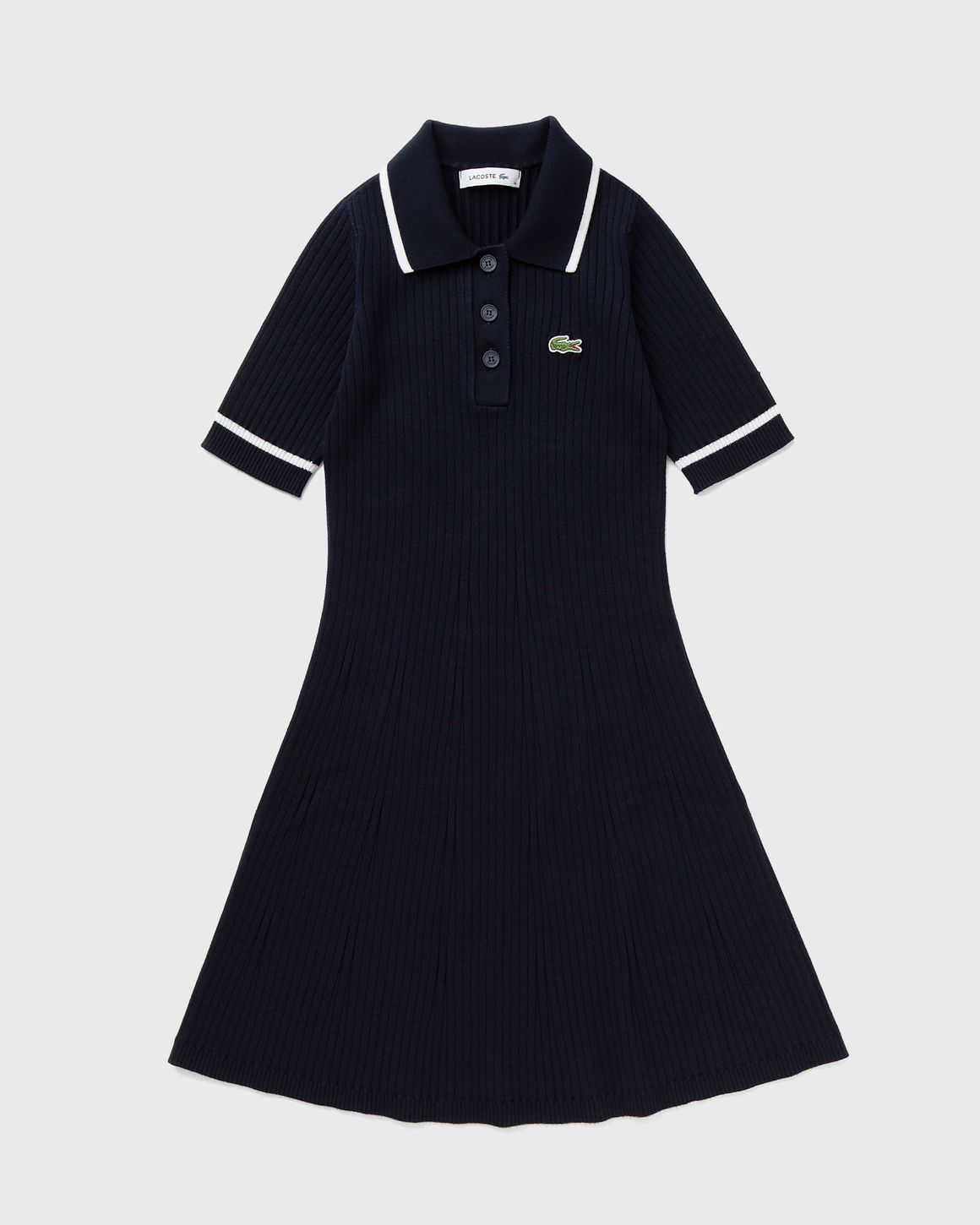 Lacoste 3D SEAMLESS FLARED POLO DRESS Blue | BSTN Store