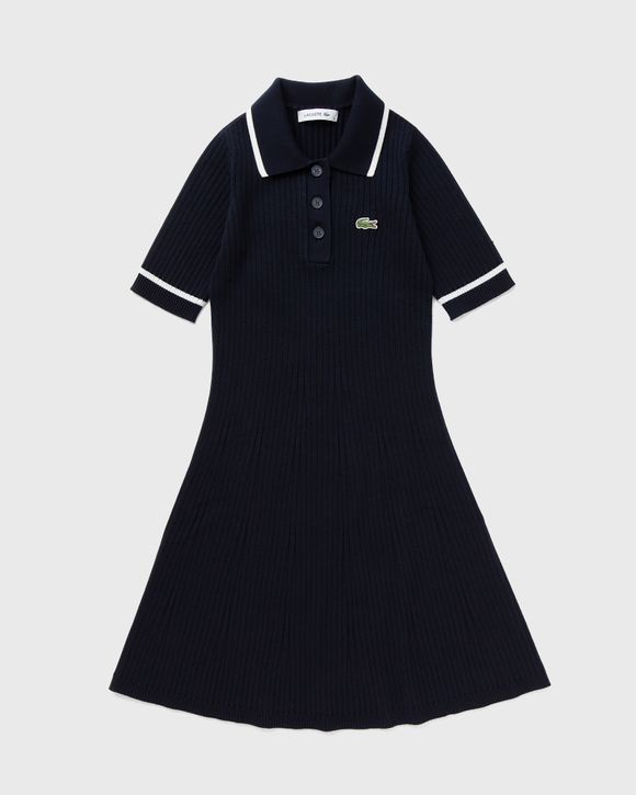Lacoste 3D SEAMLESS FLARED POLO DRESS Blue | BSTN Store